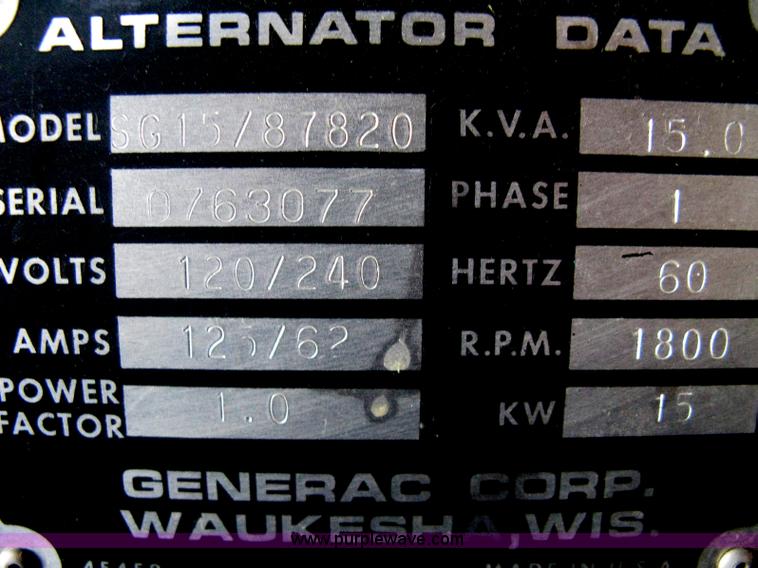 image for item G9757 Generac gas powered generator