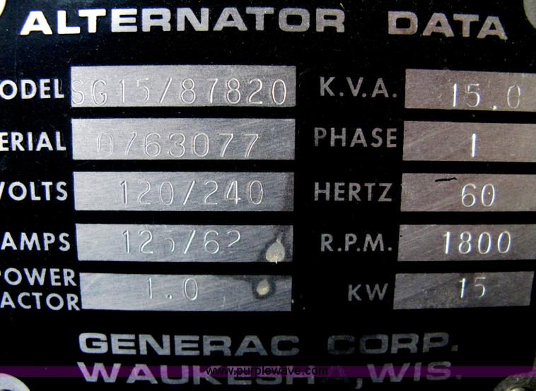 image for item G9757 Generac gas powered generator