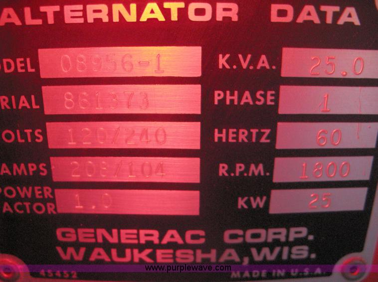 image for item G9758 Generac gas powered generator