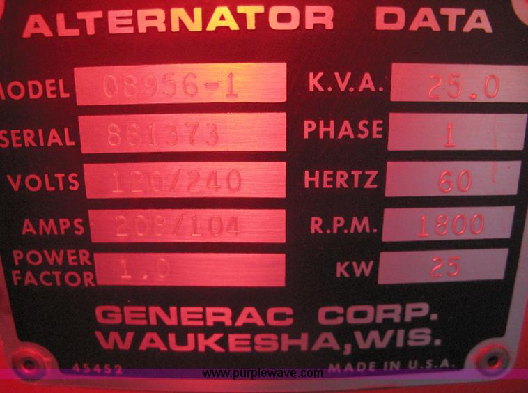 image for item G9758 Generac gas powered generator