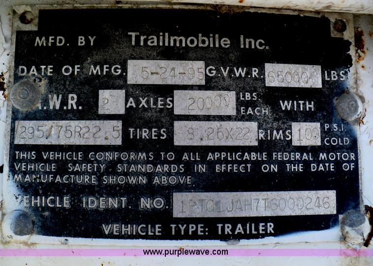 image for item B6312 1996 Trailmobile 53' dry van with Maxon lift