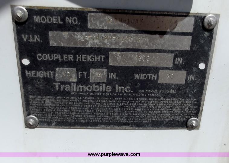 image for item D3730 1991 Trailmobile 53' reefer trailer