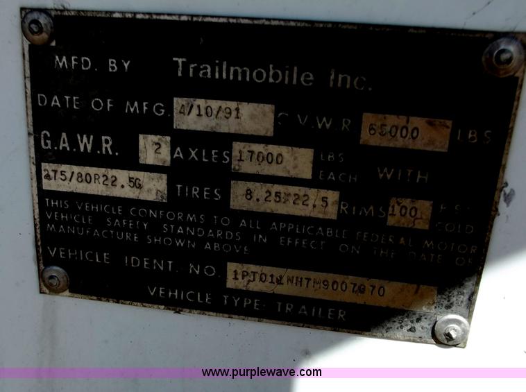 image for item D3730 1991 Trailmobile 53' reefer trailer