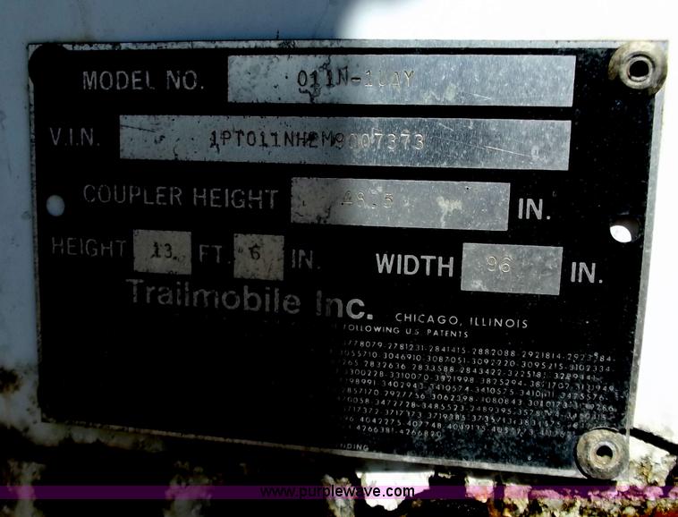 image for item D3731 1991 Trailmobile 53' reefer trailer