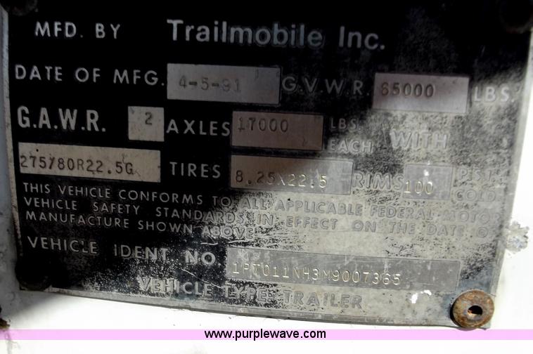 image for item D3749 1991 Trailmobile 53' reefer trailer