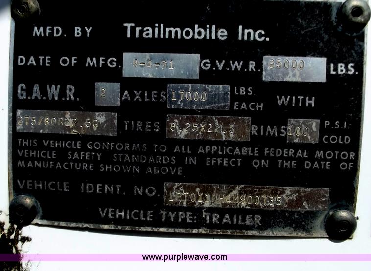 image for item D3750 1991 Trailmobile 53' reefer trailer