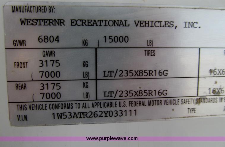 image for item A8199 2002 Western Alpenlite Limited 36RL fifth wheel camper