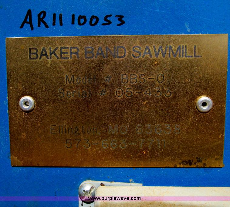 image for item D3079 2005 Baker Blue Streak stationary band sawmill