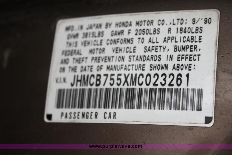 image for item D7515 1991 Honda Accord LX