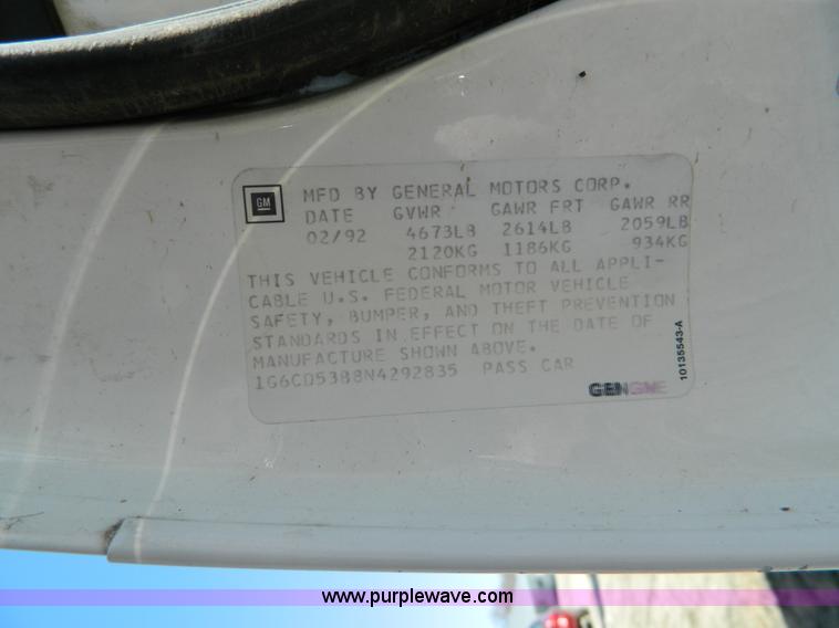 image for item D8926 1992 Cadillac DeVille