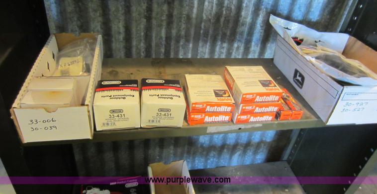 image for item V9033 Assorted air filters, Oregon chainsaw bars, mower blades, and other parts