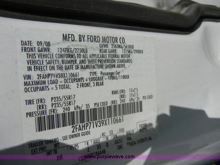 image for item C4318 2009 Ford Crown Victoria Police Interceptor