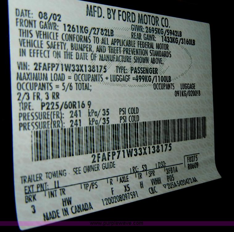 image for item C4383 2003 Ford Crown Victoria Police Interceptor