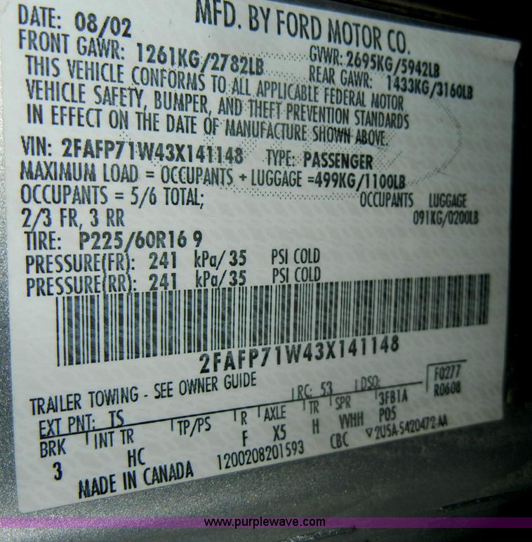 image for item C4385 2003 Ford Crown Victoria Police Interceptor