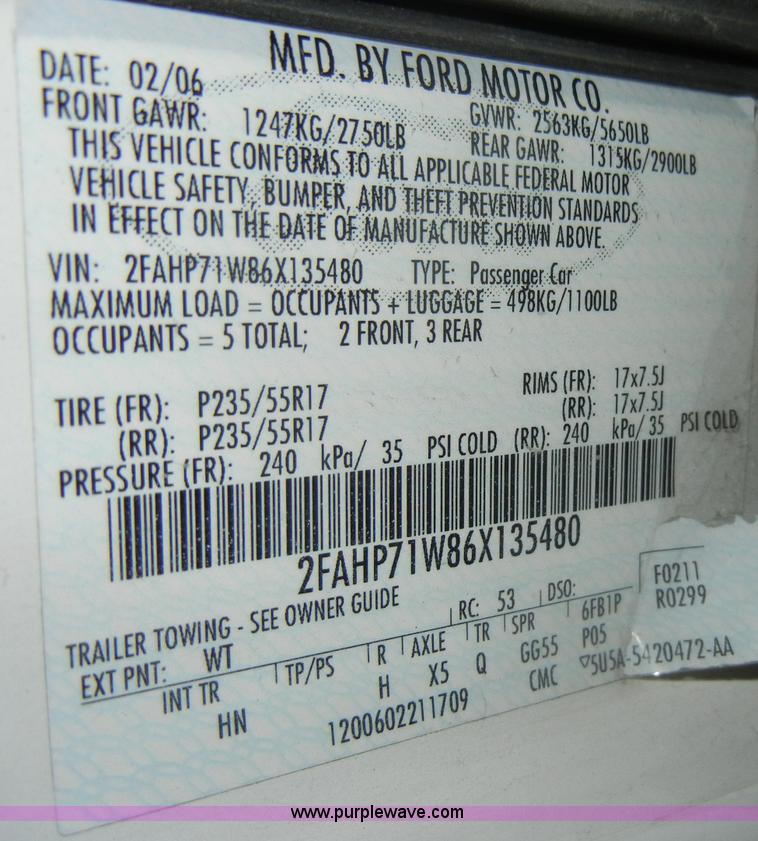 image for item C4386 2006 Ford Crown Victoria Police Interceptor