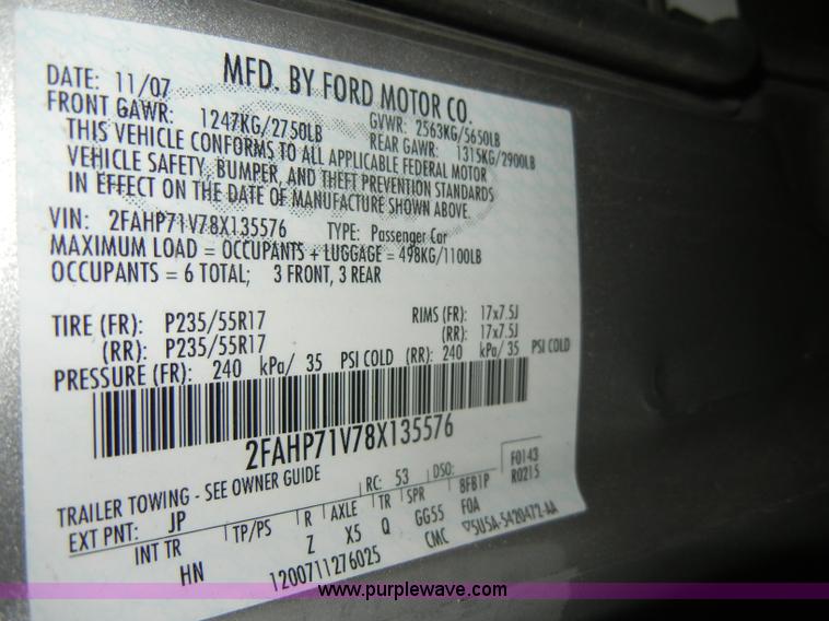 image for item C4391 2008 Ford Crown Victoria Police Interceptor