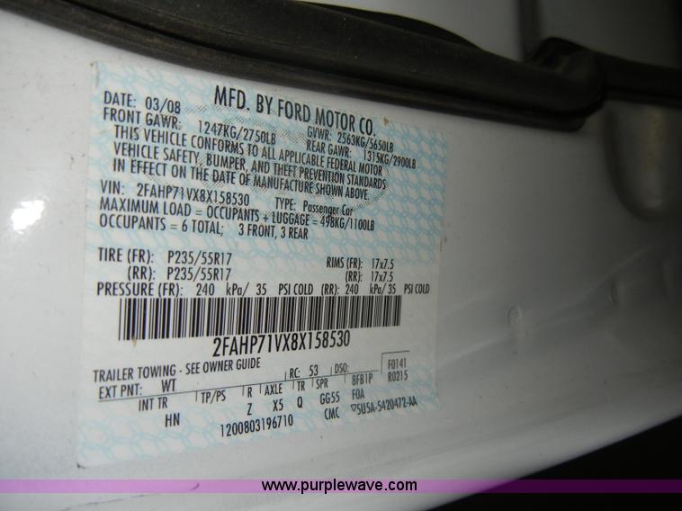 image for item C4392 2008 Ford Crown Victoria Police Interceptor