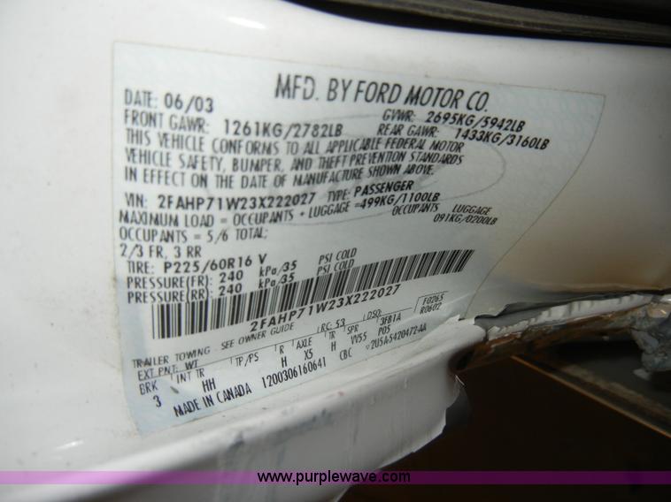 image for item C4404 2003 Ford Crown Victoria Police Interceptor