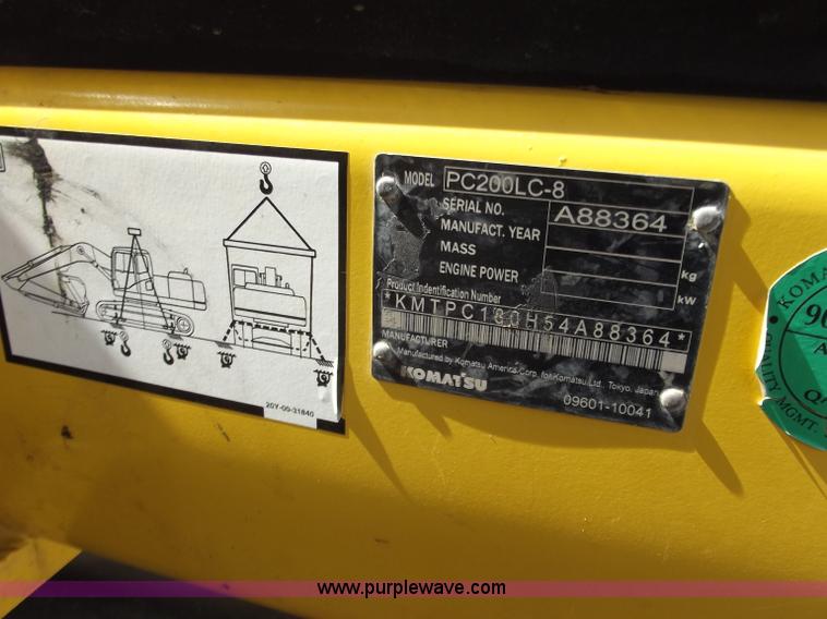 image for item D3760 2007 Komatsu PC200LC-8 excavator