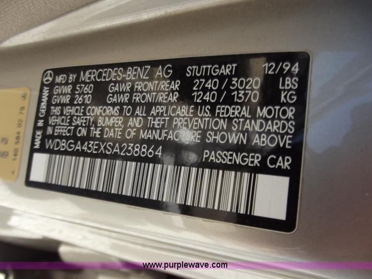 image for item D3786 1995 Mercedes Benz S420