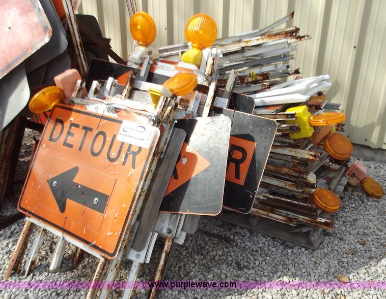 image for item D3802 Type 1 barricades with misc. signage