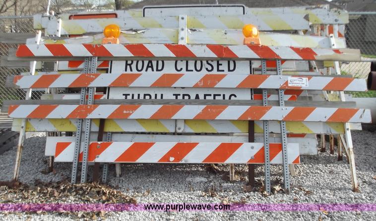 image for item D3816 (16) assorted type 3 barricades with misc. signage