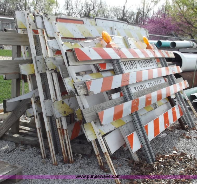 image for item D3816 (16) assorted type 3 barricades with misc. signage