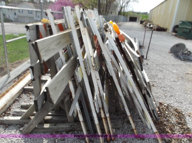 image for item D3816 (16) assorted type 3 barricades with misc. signage
