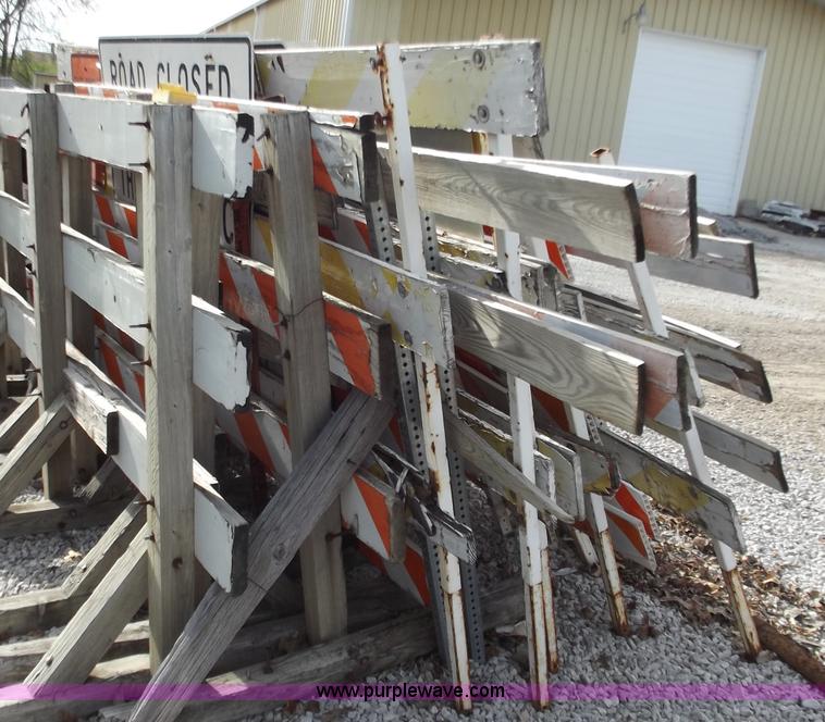 image for item D3816 (16) assorted type 3 barricades with misc. signage