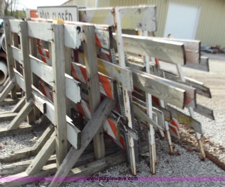 image for item D3816 (16) assorted type 3 barricades with misc. signage