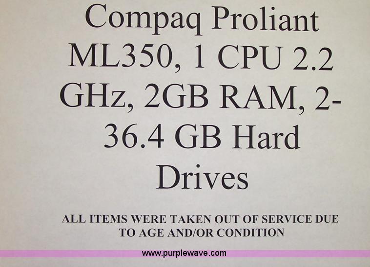 image for item B1169 Compaq Proliant ML350 computer
