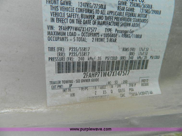 image for item B3597 2007 Ford Crown Victoria Police Interceptor