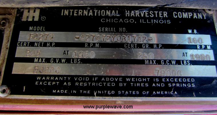 image for item C5414 1973 International Transtar 4200 semi truck