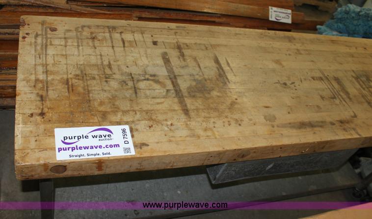 image for item D7596 Butcher block table on casters