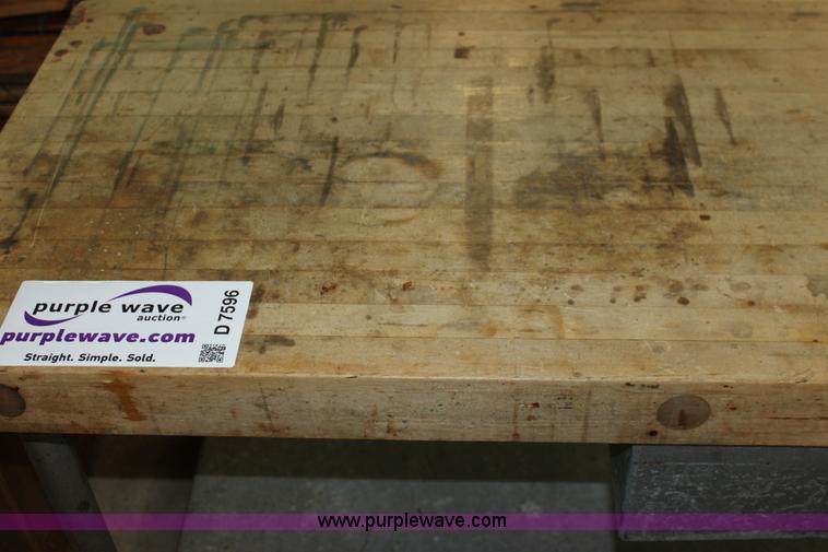image for item D7596 Butcher block table on casters