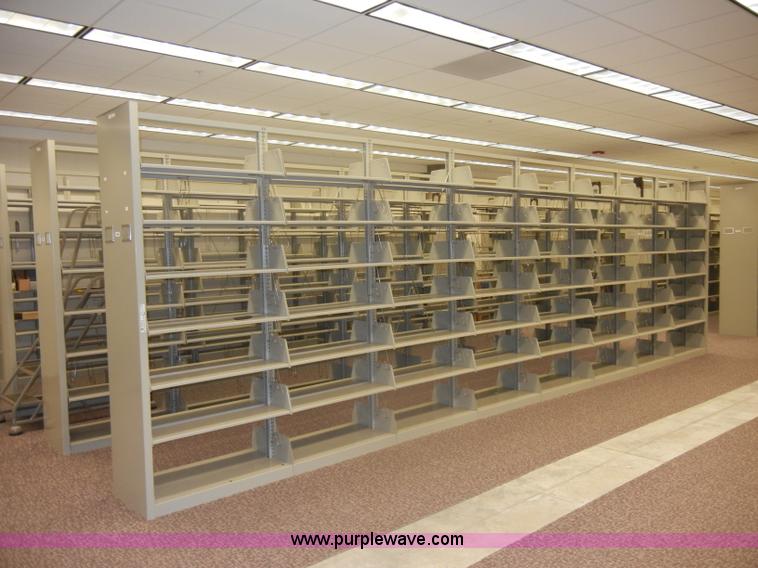 image for item K9036 Double faced cantilever library bureau metal shelving