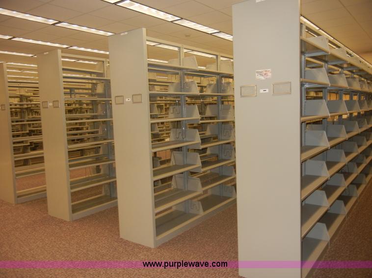 image for item K9036 Double faced cantilever library bureau metal shelving