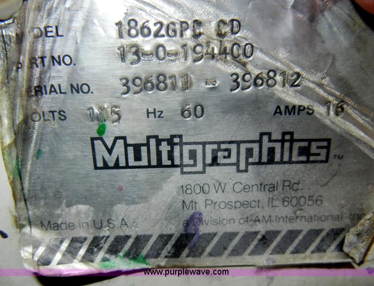 image for item S9442 1996 Multigraphics 1860 GPC duplicator