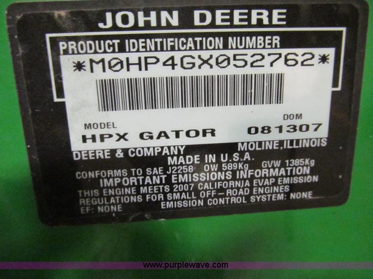 image for item A8250 2007 John Deere Gator HPX