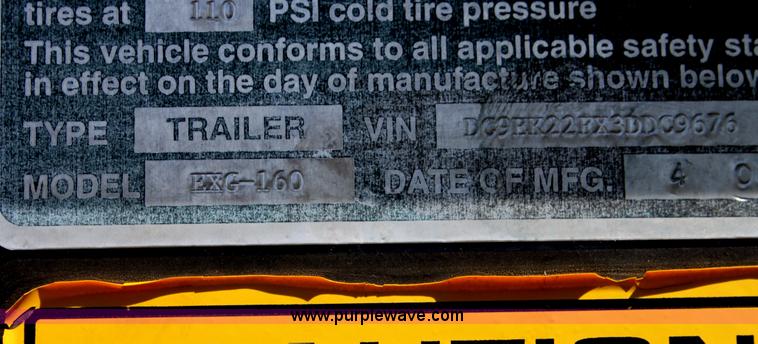 image for item D7574 2003 Donahue EXG160 tandem axle swather trailer