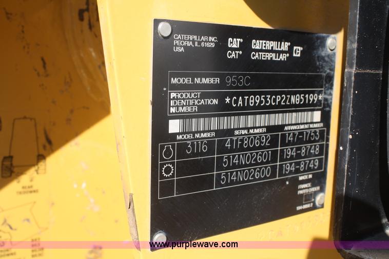 image for item A6777 2002 Caterpillar 953C track loader