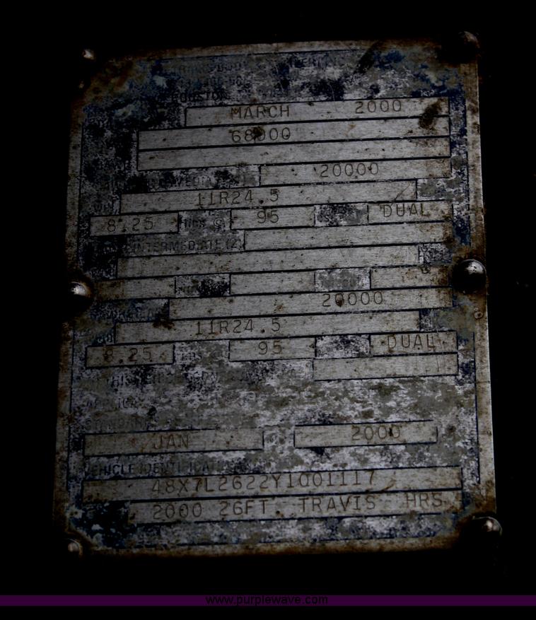 image for item A6802 2000 Travis 26' end dump trailer