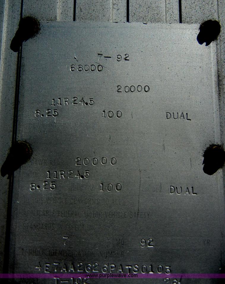 image for item C4325 1993 CMC 26' aluminum end dump semi trailer