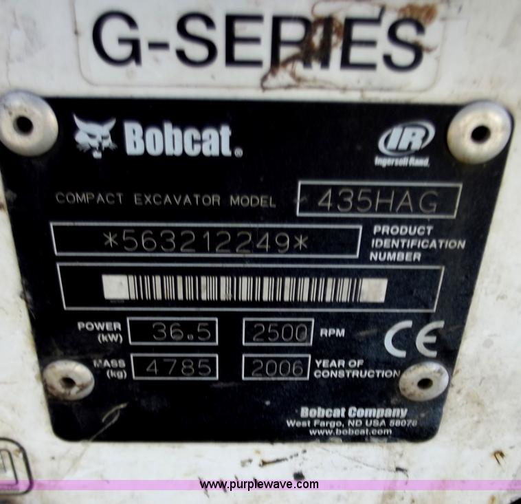 image for item D3738 2006 Bobcat 435 FastTrack compact excavator