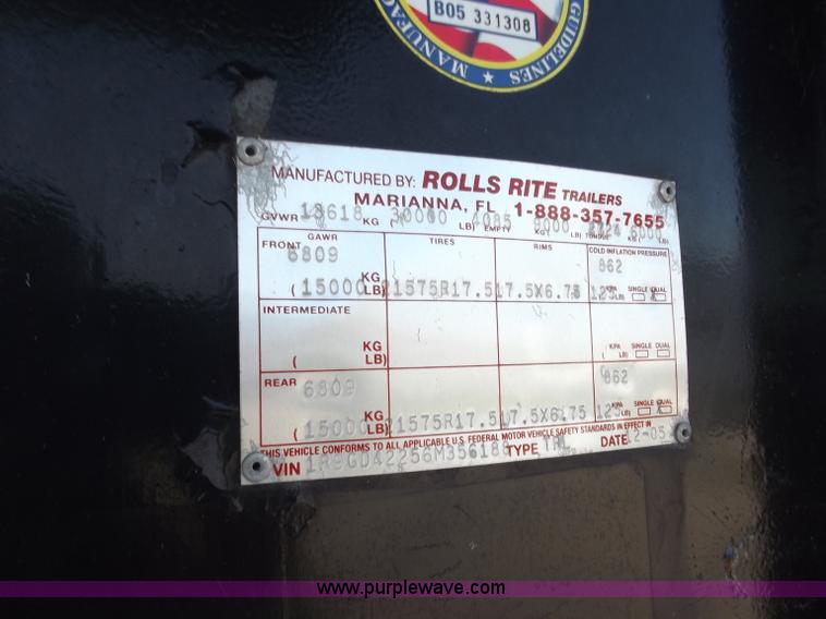 image for item D3849 2006 Rolls Rite 30KHD 42' gooseneck trailer