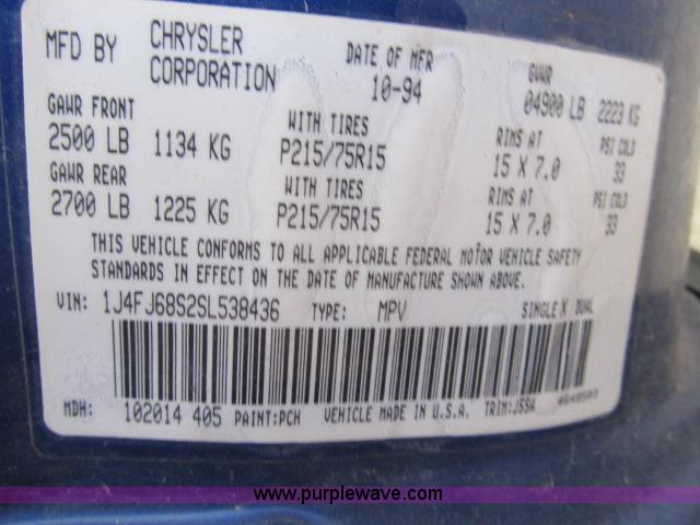 image for item B2649 1995 Jeep Cherokee Sport SUV