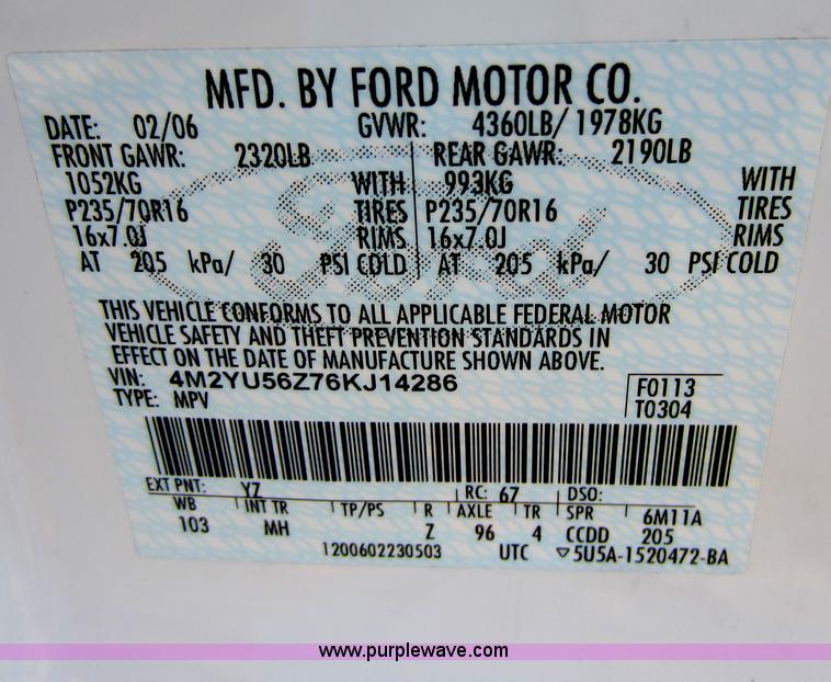 image for item C5437 2006 Mercury Mariner SUV