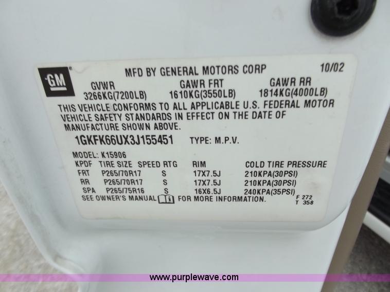 image for item D3854 2003 GMC Yukon Denali 1500 XL AWD SUV