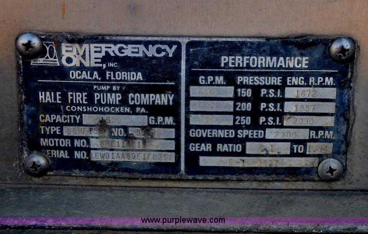 image for item A5873 1984 Emergency One Pumper firetruck