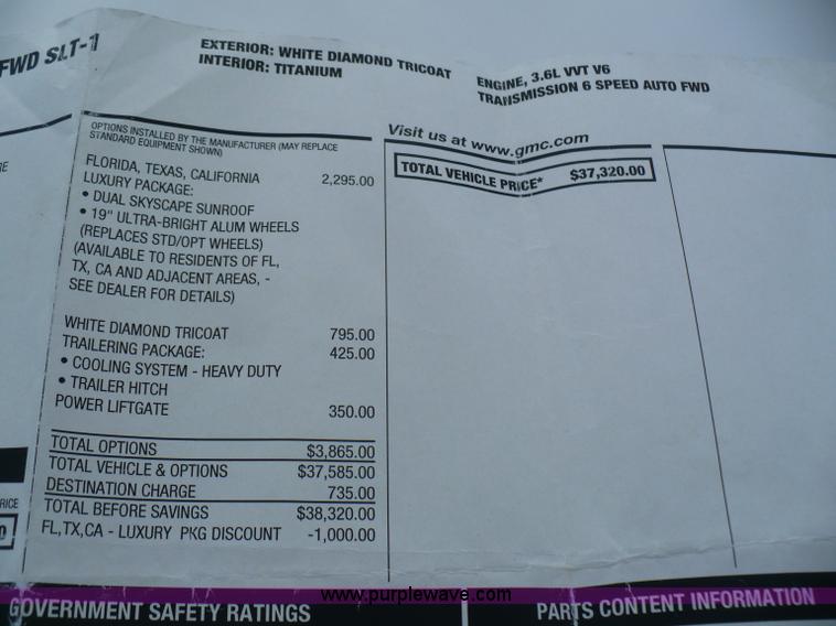 image for item B6324 2008 GMC Acadia SLT SUV